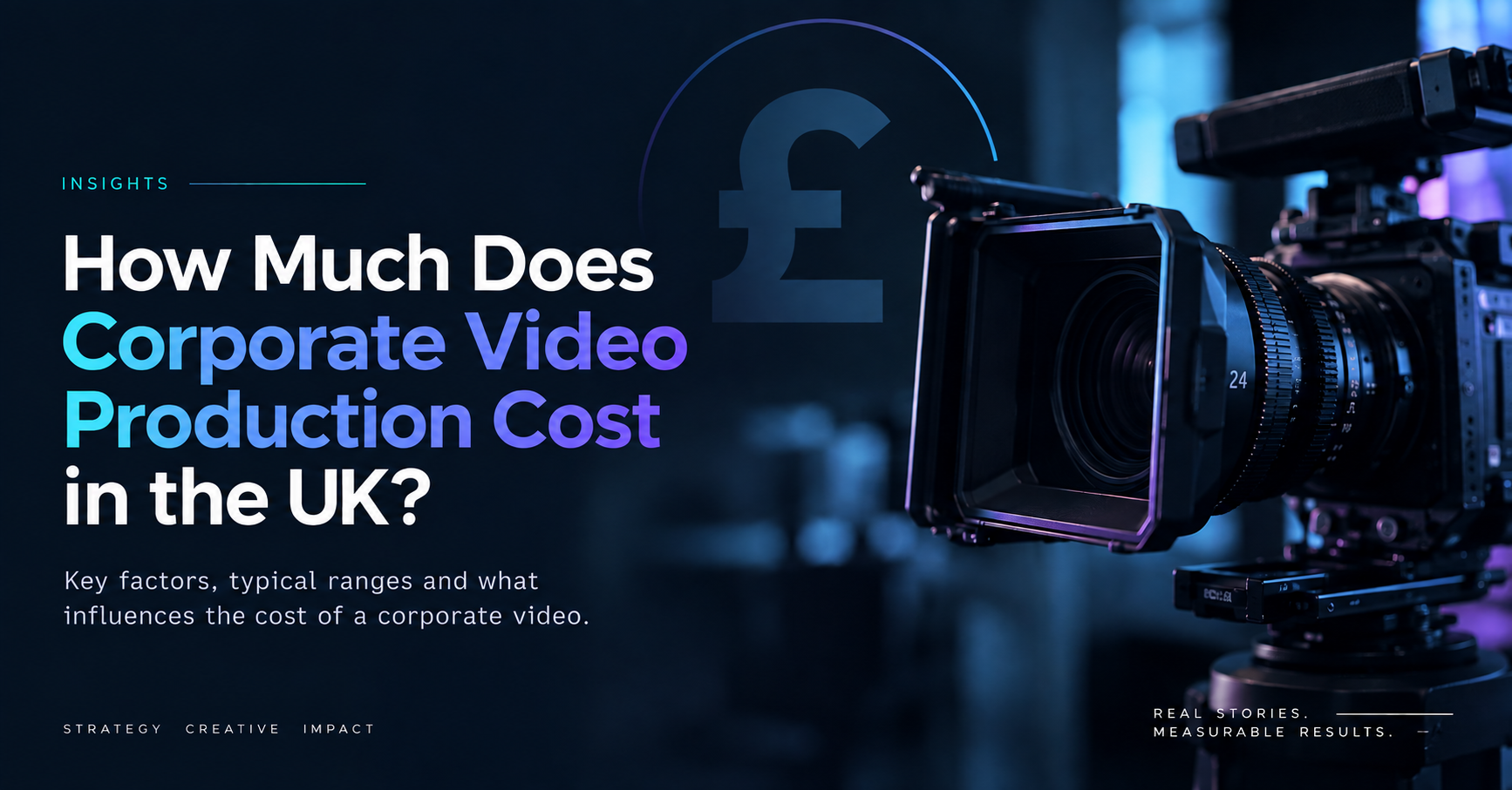 Cinema camera on set beside the article title, how much does corporate video production cost in the UK
